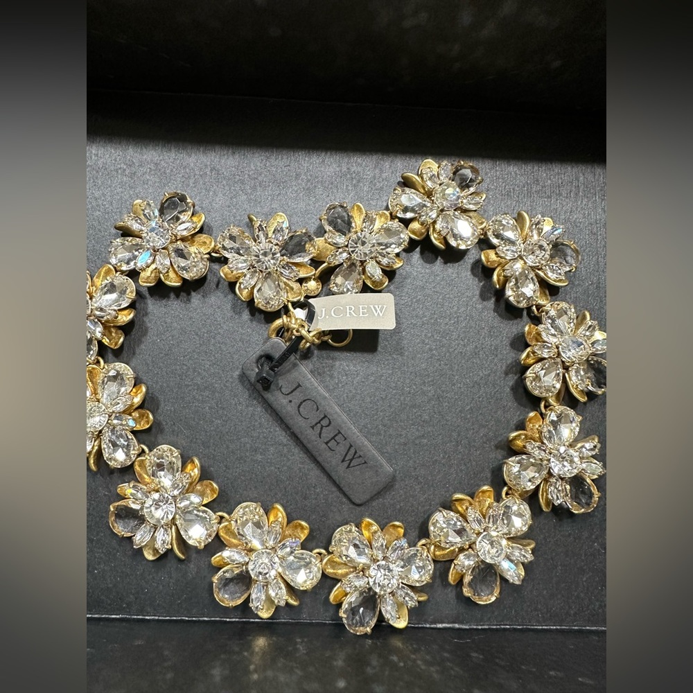 J. Crew Crystal Blooms Statement Necklace. New with tags